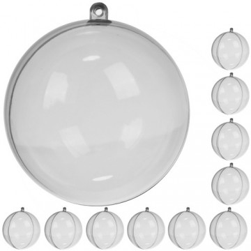 Transparent baubles 10 cm, set of 10 Ruhhy 22277 (16923-0)