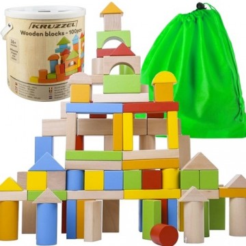 Wooden blocks - 100 pcs. Kruzzel 22666 (17220-0)