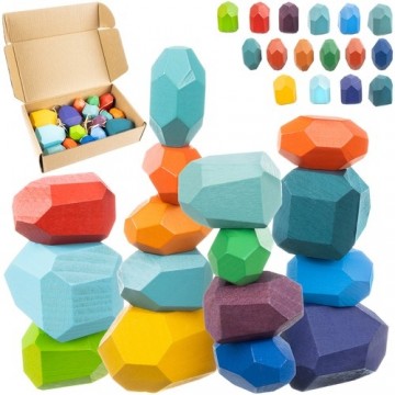 Kruzzel Stones/wooden blocks - 16 pcs. 22475 (17170-0)