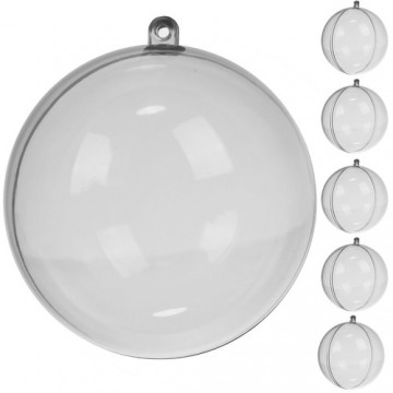 Transparent baubles 10 cm - set of 5 Ruhhy 22276 (16922-0)