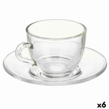 Vivalto Чашка с тарелкой Прозрачный Cтекло 85 ml (6 штук)