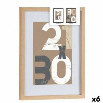 Gift Decor Фото рамка Натуральный Cтекло Деревянный MDF 32,5 x 2,5 x 42,5 cm (6 штук)