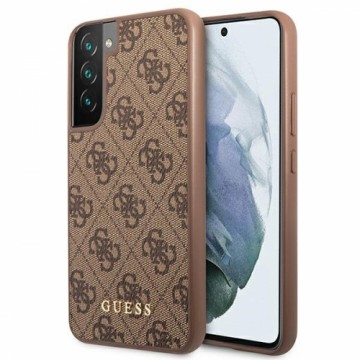 Guess GUHCS22SG4GFBR S22 S901 brązowy|brown hard case 4G Metal Gold Logo