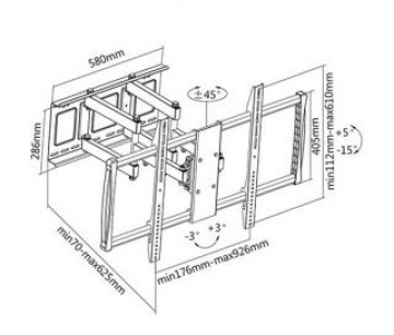 Sunne  
         
       Wall Mount 60-100-EA 60-100 " Maximum weight (capacity) 80 kg Black