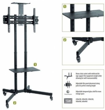 Sunne  
         
       Floor stand, S112 multifunctional Mobile TV cart, 37-70 ", Tilt, Black