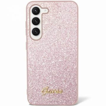 Guess GUHCS24LHGGSHP S24 Ultra S928 różowy|pink hardcase Glitter Script