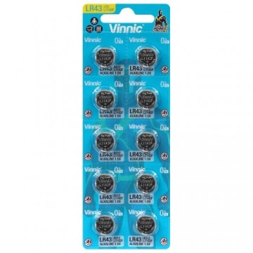 Alkaline battery Vinnic G12 / AG12 / L1142 / LR43 / 186 / V12GA / RW84 / D186 10 pcs.