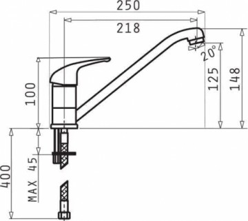 PYRAMIS ASALIA 090922438 Carbon kitchen mixer