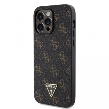 Guess PU Leather 4G Triangle Metal Logo Case for iPhone 14 Pro Max Black