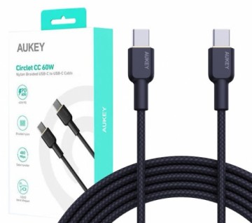 AUKEY CB-NCC1 USB-C Type-C Power Delivery PD 60W 3A 1m Nylon Black