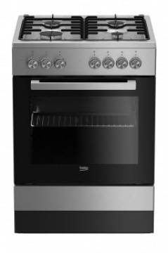 Beko FSE62120DX cooker Freestanding cooker Gas Black, Grey A