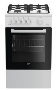 Beko FSG52020FW cooker Freestanding cooker Gas Black, White