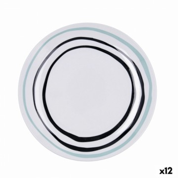 Flat Plate Bidasoa Zigzag Multicolour Ceramic Ø 26,5 cm (12 Units)