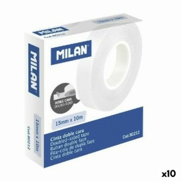 Divpusēja lente Milan 15 mm 10 m Caurspīdīgs (10 gb.)