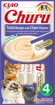 INABA Churu Tuna with clam flavour - cat treats - 4x14 g