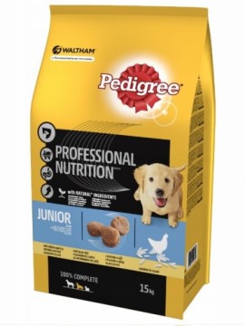 PEDIGREE Junior Medium Breeds, Chicken and Rice - Dry Dog Food - 15kg