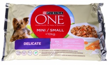 Purina Nestle One mini delicate - wet dog food - with salmon and rice - 4 x 100g