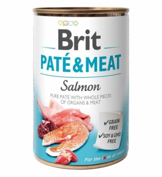 BRIT Paté & Meat with Salmon - wet dog food - 400g