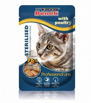 SUPER BENEK Sterilised with poultry - wet cat food - 100g