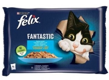 Purina Nestle Felix Fantastic Salmon in Jelly + Plaice in Jelly 4x85 g