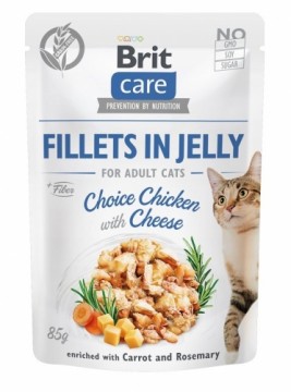 BRIT Care Fillets in Jelly chicken and cheese - wet cat food - 85 g