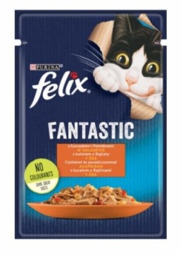 Purina Nestle Felix Fanstastic Chicken, Tomato - Wet Cat Food - 85 g