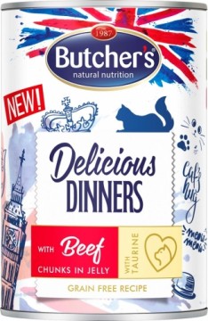 BUTCHER'S Delicious Dinners Pieces of beef in jelly - wet cat food - 400g