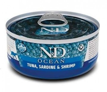 FARMINA N&D CAT OCEAN TUNA,SARDINE&SHRIMPS 70g