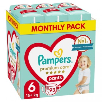 PAMPERS Premium Pants nappies Size 6, 15-25kg, 93pcs
