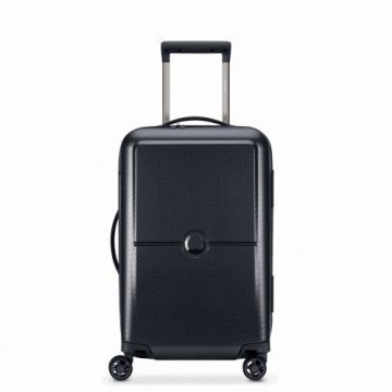 DELSEY SUITCASE TURENNE 55CM 4 DOUBLE WHEELS TROLLEY CASE BLACK