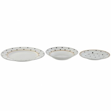 Pusdienas Aprīkojuma Komplekts Home ESPRIT Balts Porcelāns 18 Daudzums 27 x 27 x 2 cm