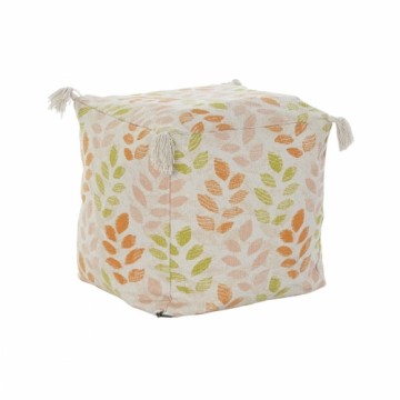 Floor cushion DKD Home Decor Bēšs Augu lapa Shabby Chic 40 x 40 x 40 cm