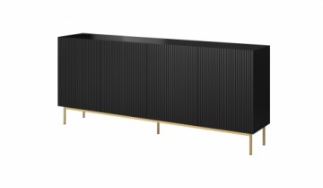 Cama Meble PAFOS chest of drawers on golden steel frame 200x40x102 matte black