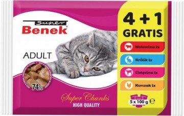 SUPER BENEK Adult - wet cat food - 5 x 100g