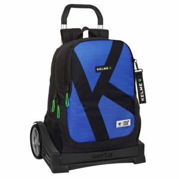 Skolas mugursoma ar riteņiem Kelme Royal Zils Melns 32 x 44 x 16 cm