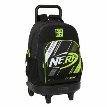 School Rucksack with Wheels Nerf Get ready Black 33 X 45 X 22 cm