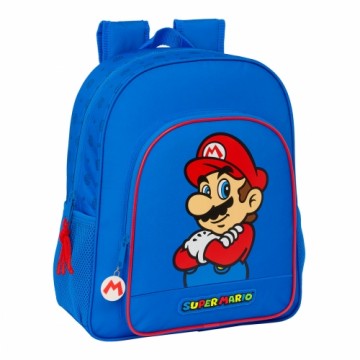 Skolas soma Super Mario Play Zils Sarkans 32 X 38 X 12 cm