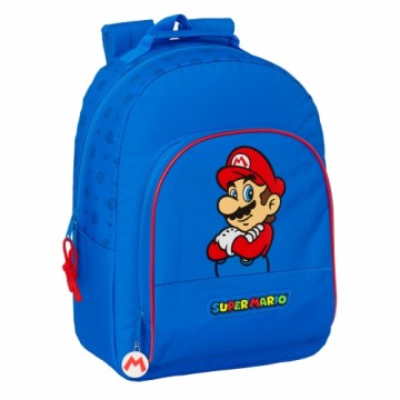 Skolas soma Super Mario Play Zils Sarkans 32 x 42 x 15 cm