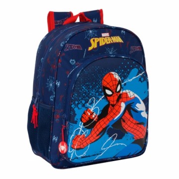 Skolas soma Spider-Man Neon Tumši Zils 32 X 38 X 12 cm