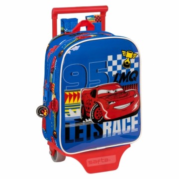 Skolas mugursoma ar riteņiem Cars Race ready Zils 22 x 27 x 10 cm