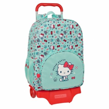 Skolas mugursoma ar riteņiem Hello Kitty Sea lovers Tirkīzs 33 x 42 x 14 cm