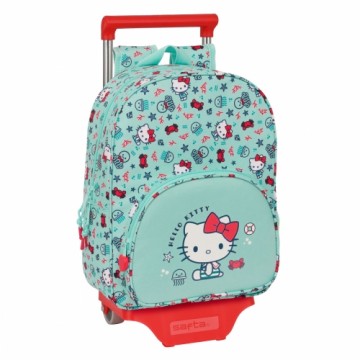 Школьный рюкзак с колесиками Hello Kitty Sea lovers бирюзовый 26 x 34 x 11 cm