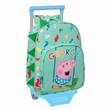 Skolas mugursoma ar riteņiem Peppa Pig George Piparmētra 26 x 34 x 11 cm