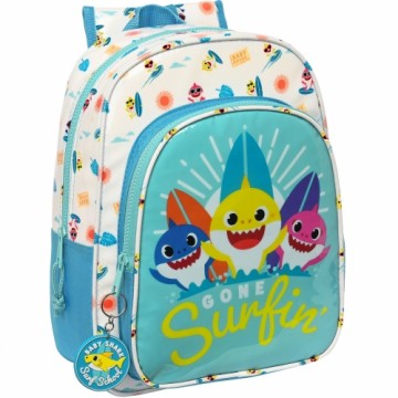 Skolas soma Baby Shark Surfing Zils Balts 26 x 34 x 11 cm