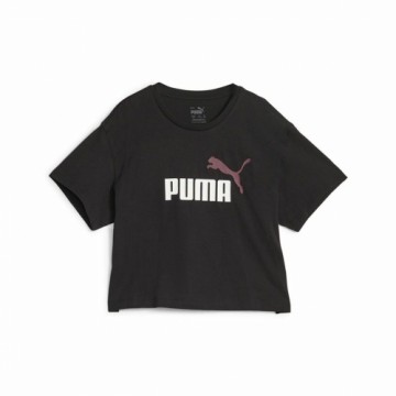 Krekls ar Īsām Piedurknēm Bērniem Puma Girls Logo Cropped Melns