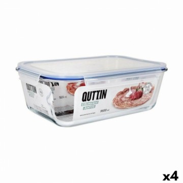 Герметичная коробочка для завтрака Quttin Прозрачный Прямоугольный 5,6 L (4 штук)