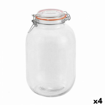 Jar La Mediterránea Hermetic Glass 4,2 L (4 Units)