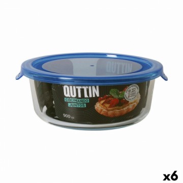 Круглая коробочка для завтраков с крышкой Quttin   Синий 900 ml (6 штук)