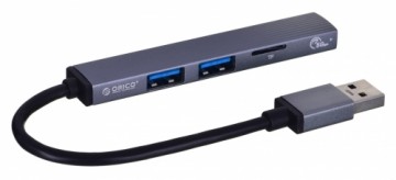 ORICO HUB USB-A; 3x USB-A (2x2.0, 1x3.1), TF, 5 GBPS, AH-A12F-GY-BP