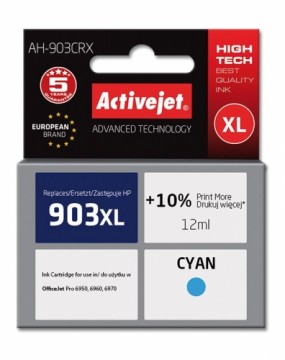 Activejet AH-903CRX ink (replacement for HP 903XL T6M03AE; Premium; 12 ml; cyan)